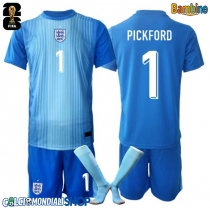Maglie da calcio Inghilterra Giordania Pickford #1 Portiere Prima Maglia Bambino Mondiali 2026  Manica Corta + Pantaloni corti)